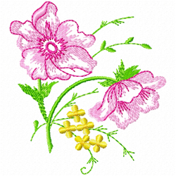 Flowers And Tree Embroidery Design 12